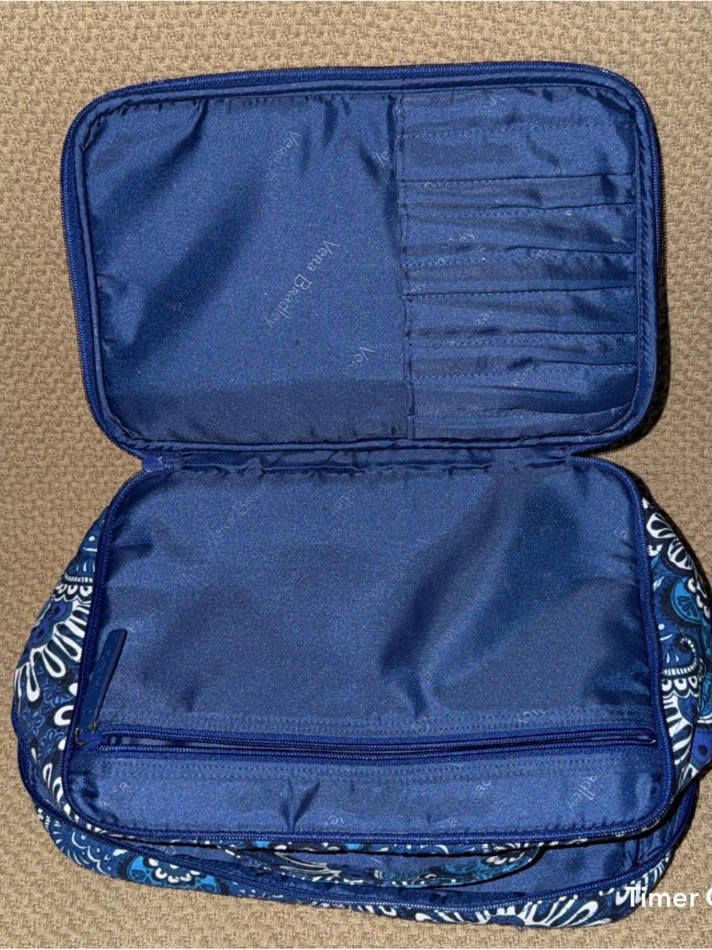 Vera Bradley Blue Floral Quilted Weekender Tote Bag 6 piece set - Picture 8 of 9